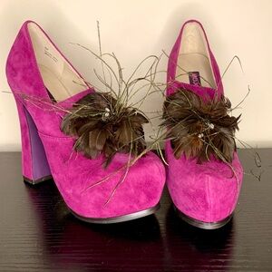 Mojo Moxy Purple Suede Platform Heels